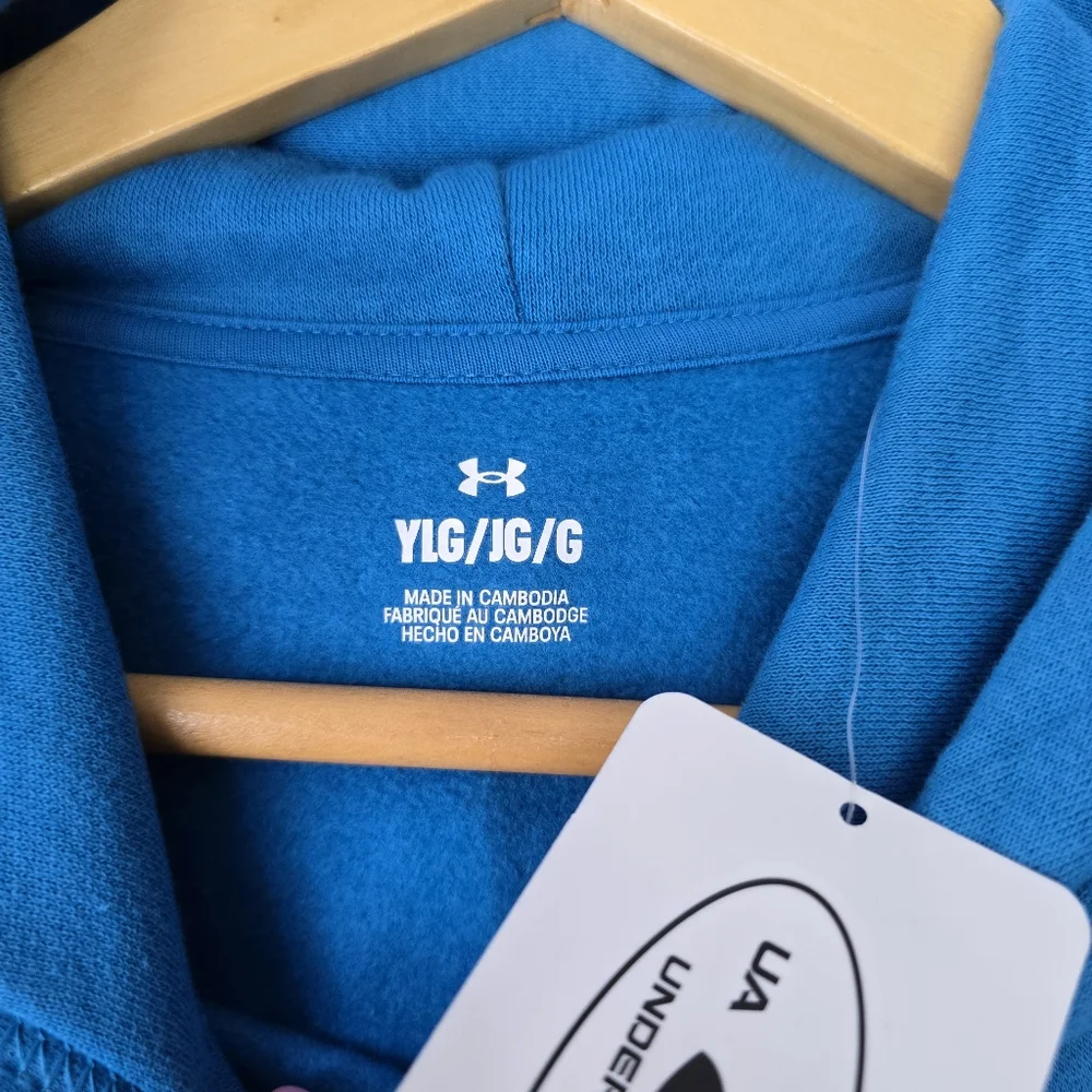 Under Armour Big Boys Logo Long Sleeve Rival Fleece Hoodie YXL - Picture 6 of 9